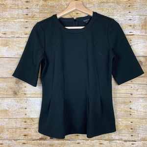 Ann Taylor Black Blouse w/ Zipper closure Sz XS